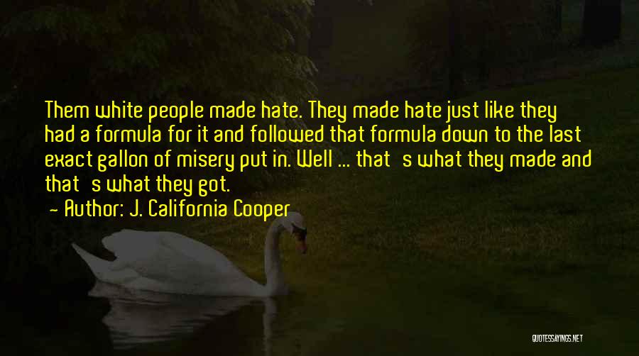 J. California Cooper Quotes: Them White People Made Hate. They Made Hate Just Like They Had A Formula For It And Followed That Formula