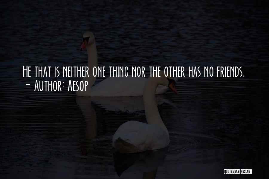 Aesop Quotes: He That Is Neither One Thing Nor The Other Has No Friends.