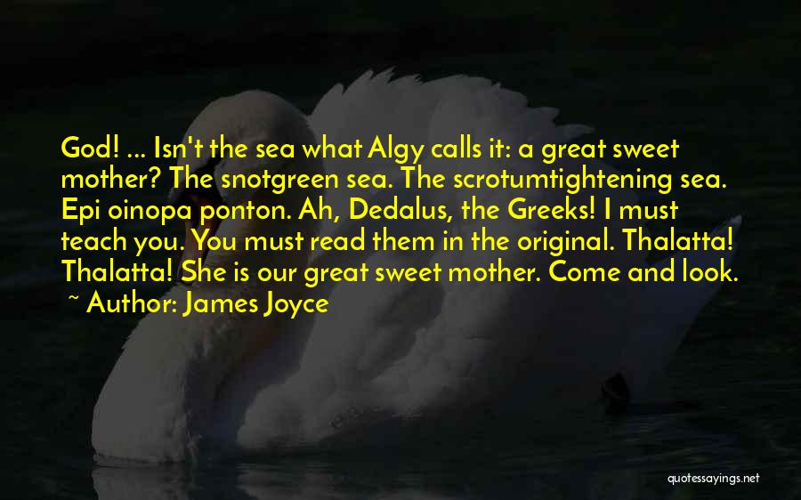 James Joyce Quotes: God! ... Isn't The Sea What Algy Calls It: A Great Sweet Mother? The Snotgreen Sea. The Scrotumtightening Sea. Epi