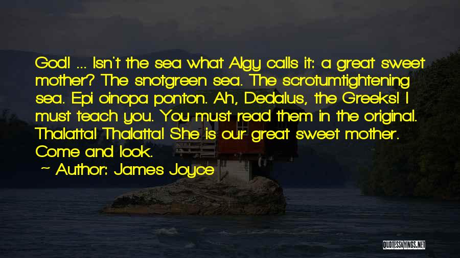 James Joyce Quotes: God! ... Isn't The Sea What Algy Calls It: A Great Sweet Mother? The Snotgreen Sea. The Scrotumtightening Sea. Epi