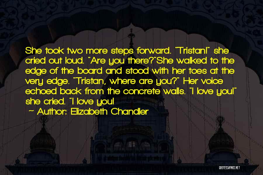 Elizabeth Chandler Quotes: She Took Two More Steps Forward. Tristan! She Cried Out Loud. Are You There?she Walked To The Edge Of The