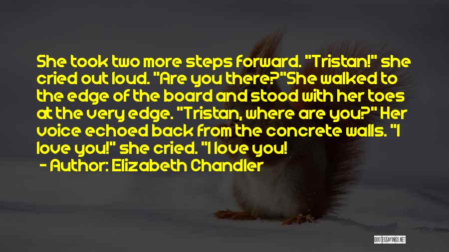 Elizabeth Chandler Quotes: She Took Two More Steps Forward. Tristan! She Cried Out Loud. Are You There?she Walked To The Edge Of The
