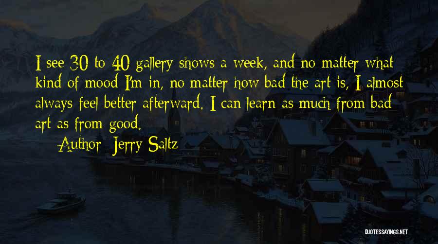 Jerry Saltz Quotes: I See 30 To 40 Gallery Shows A Week, And No Matter What Kind Of Mood I'm In, No Matter