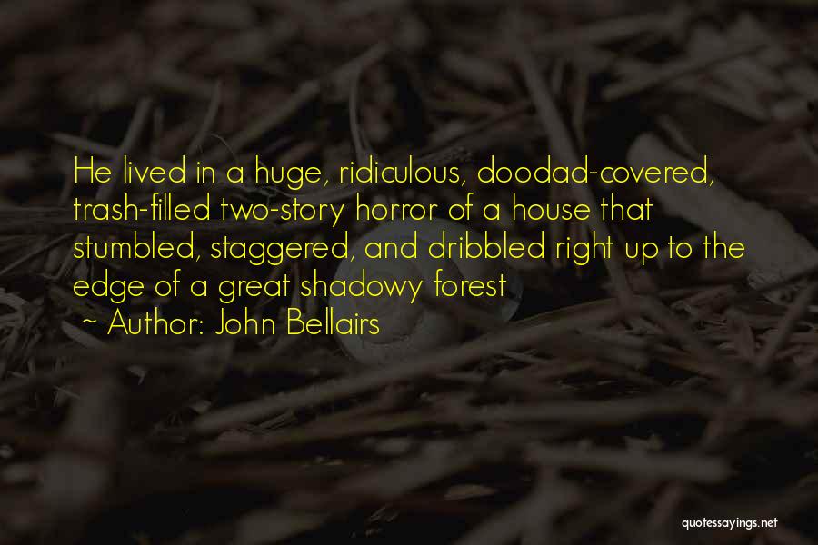 John Bellairs Quotes: He Lived In A Huge, Ridiculous, Doodad-covered, Trash-filled Two-story Horror Of A House That Stumbled, Staggered, And Dribbled Right Up
