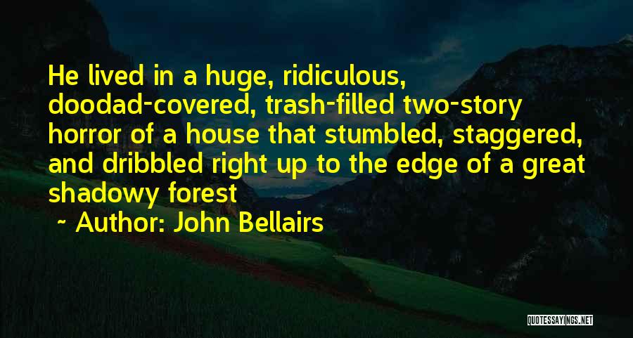 John Bellairs Quotes: He Lived In A Huge, Ridiculous, Doodad-covered, Trash-filled Two-story Horror Of A House That Stumbled, Staggered, And Dribbled Right Up