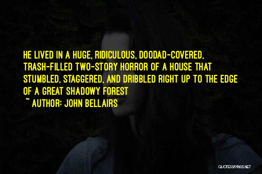 John Bellairs Quotes: He Lived In A Huge, Ridiculous, Doodad-covered, Trash-filled Two-story Horror Of A House That Stumbled, Staggered, And Dribbled Right Up
