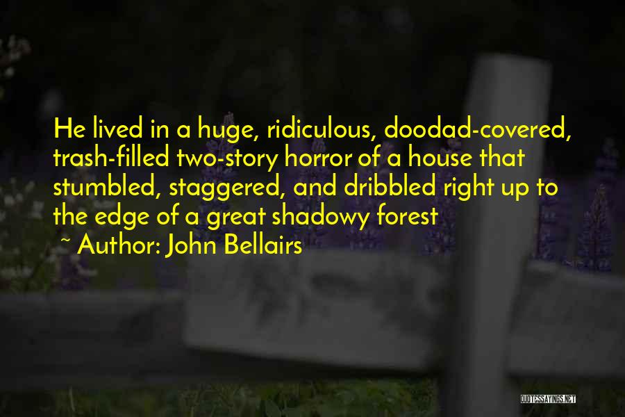 John Bellairs Quotes: He Lived In A Huge, Ridiculous, Doodad-covered, Trash-filled Two-story Horror Of A House That Stumbled, Staggered, And Dribbled Right Up