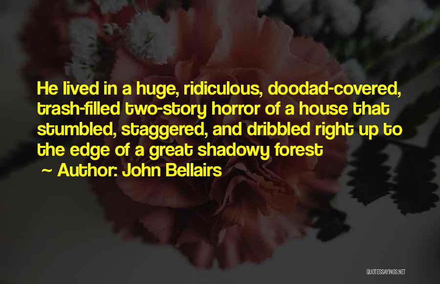 John Bellairs Quotes: He Lived In A Huge, Ridiculous, Doodad-covered, Trash-filled Two-story Horror Of A House That Stumbled, Staggered, And Dribbled Right Up