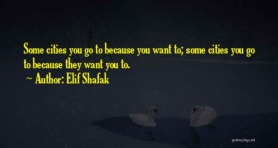 Elif Shafak Quotes: Some Cities You Go To Because You Want To; Some Cities You Go To Because They Want You To.