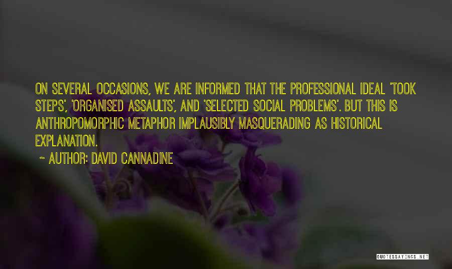 David Cannadine Quotes: On Several Occasions, We Are Informed That The Professional Ideal 'took Steps', 'organised Assaults', And 'selected Social Problems'. But This