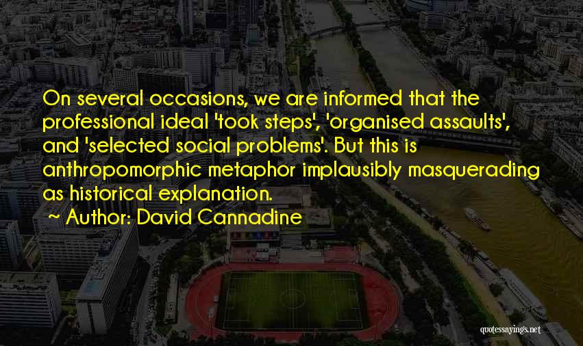 David Cannadine Quotes: On Several Occasions, We Are Informed That The Professional Ideal 'took Steps', 'organised Assaults', And 'selected Social Problems'. But This