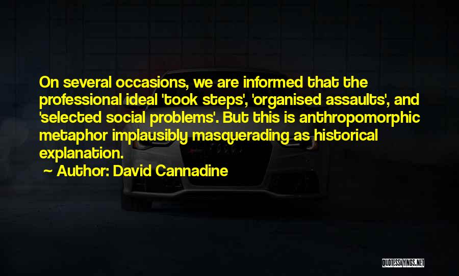 David Cannadine Quotes: On Several Occasions, We Are Informed That The Professional Ideal 'took Steps', 'organised Assaults', And 'selected Social Problems'. But This