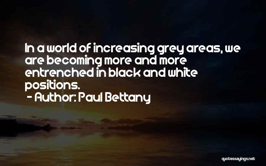 Paul Bettany Quotes: In A World Of Increasing Grey Areas, We Are Becoming More And More Entrenched In Black And White Positions.