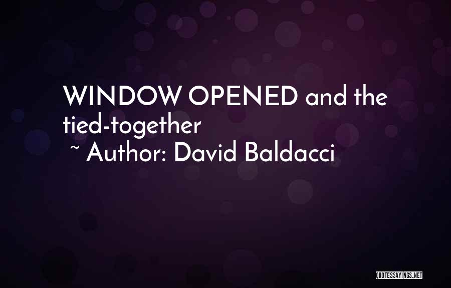 David Baldacci Quotes: Window Opened And The Tied-together