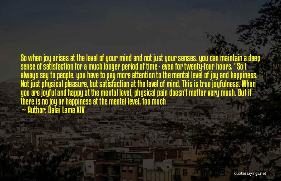 Dalai Lama XIV Quotes: So When Joy Arises At The Level Of Your Mind And Not Just Your Senses, You Can Maintain A Deep