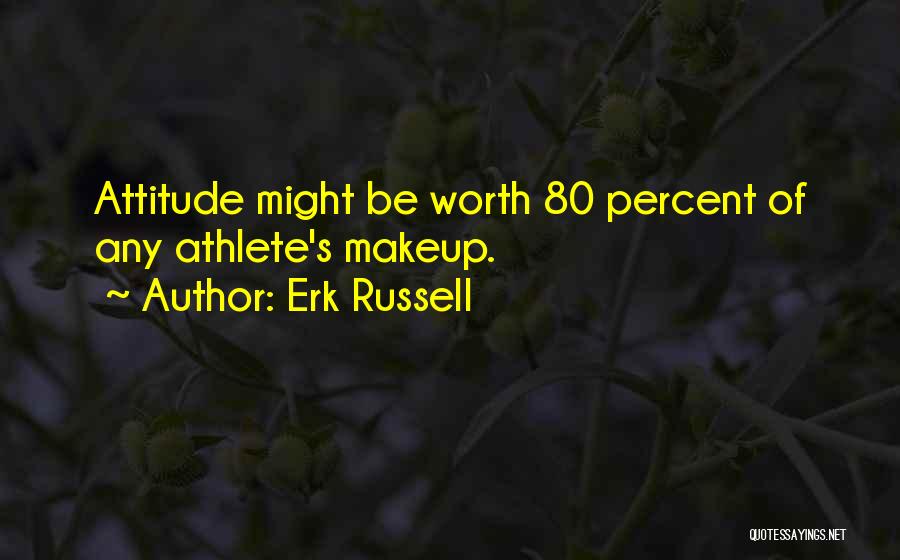 Erk Russell Quotes: Attitude Might Be Worth 80 Percent Of Any Athlete's Makeup.