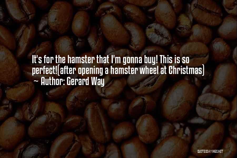 Gerard Way Quotes: It's For The Hamster That I'm Gonna Buy! This Is So Perfect!(after Opening A Hamster Wheel At Christmas)