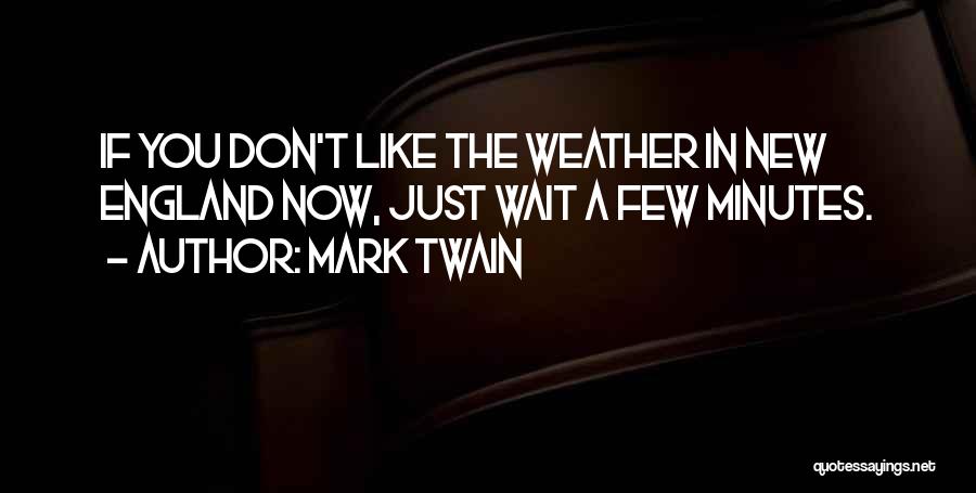 Mark Twain Quotes: If You Don't Like The Weather In New England Now, Just Wait A Few Minutes.