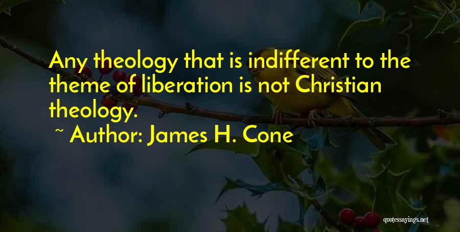 James H. Cone Quotes: Any Theology That Is Indifferent To The Theme Of Liberation Is Not Christian Theology.