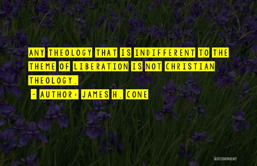 James H. Cone Quotes: Any Theology That Is Indifferent To The Theme Of Liberation Is Not Christian Theology.