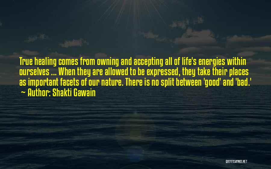 Shakti Gawain Quotes: True Healing Comes From Owning And Accepting All Of Life's Energies Within Ourselves ... When They Are Allowed To Be