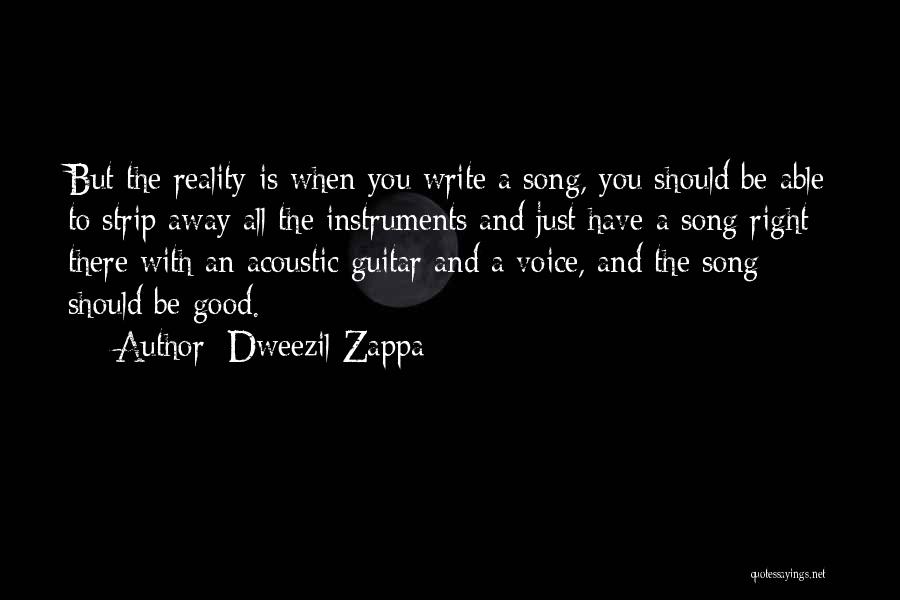 Dweezil Zappa Quotes: But The Reality Is When You Write A Song, You Should Be Able To Strip Away All The Instruments And