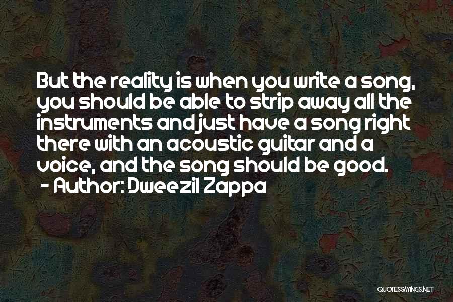 Dweezil Zappa Quotes: But The Reality Is When You Write A Song, You Should Be Able To Strip Away All The Instruments And