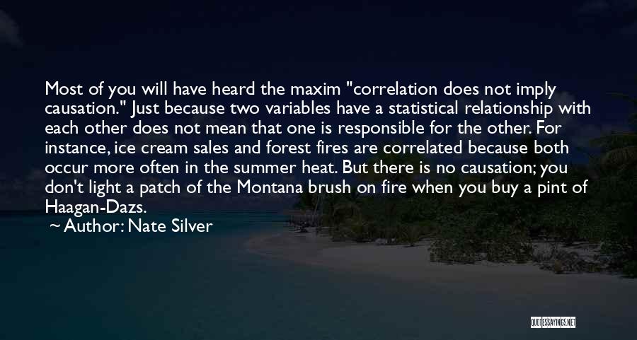 Nate Silver Quotes: Most Of You Will Have Heard The Maxim Correlation Does Not Imply Causation. Just Because Two Variables Have A Statistical