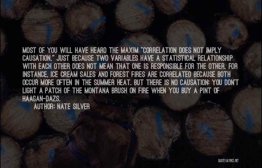 Nate Silver Quotes: Most Of You Will Have Heard The Maxim Correlation Does Not Imply Causation. Just Because Two Variables Have A Statistical