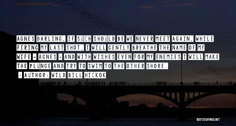 Wild Bill Hickok Quotes: Agnes Darling, If Such Should Be We Never Meet Again, While Firing My Last Shot, I Will Gently Breathe The