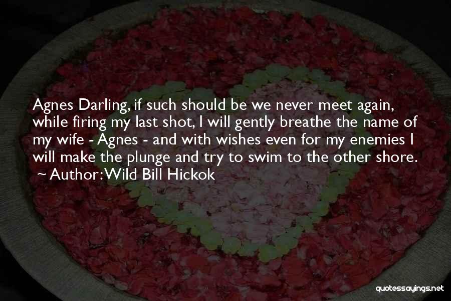 Wild Bill Hickok Quotes: Agnes Darling, If Such Should Be We Never Meet Again, While Firing My Last Shot, I Will Gently Breathe The