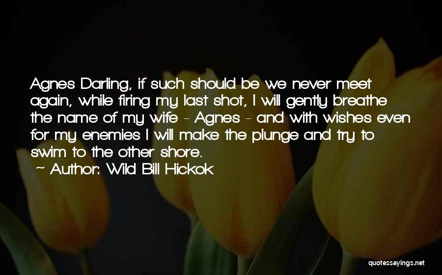 Wild Bill Hickok Quotes: Agnes Darling, If Such Should Be We Never Meet Again, While Firing My Last Shot, I Will Gently Breathe The