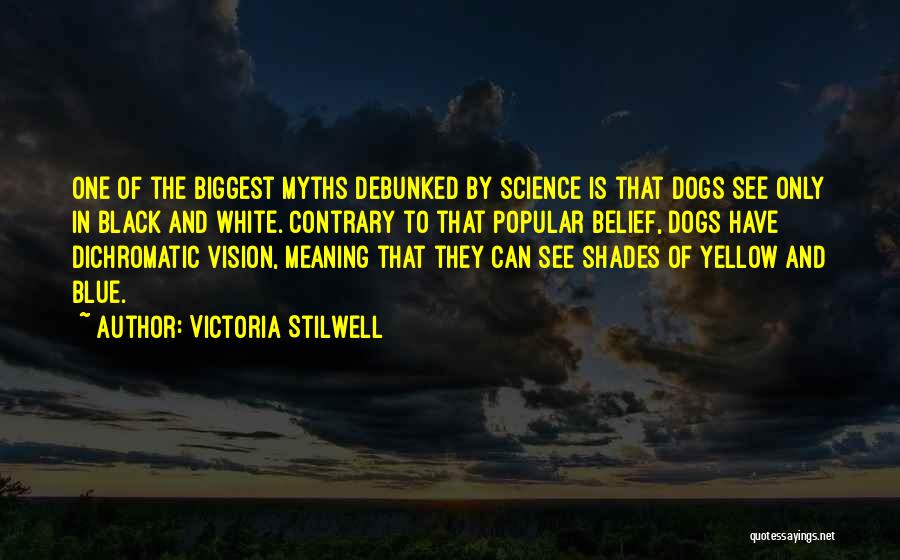 Victoria Stilwell Quotes: One Of The Biggest Myths Debunked By Science Is That Dogs See Only In Black And White. Contrary To That