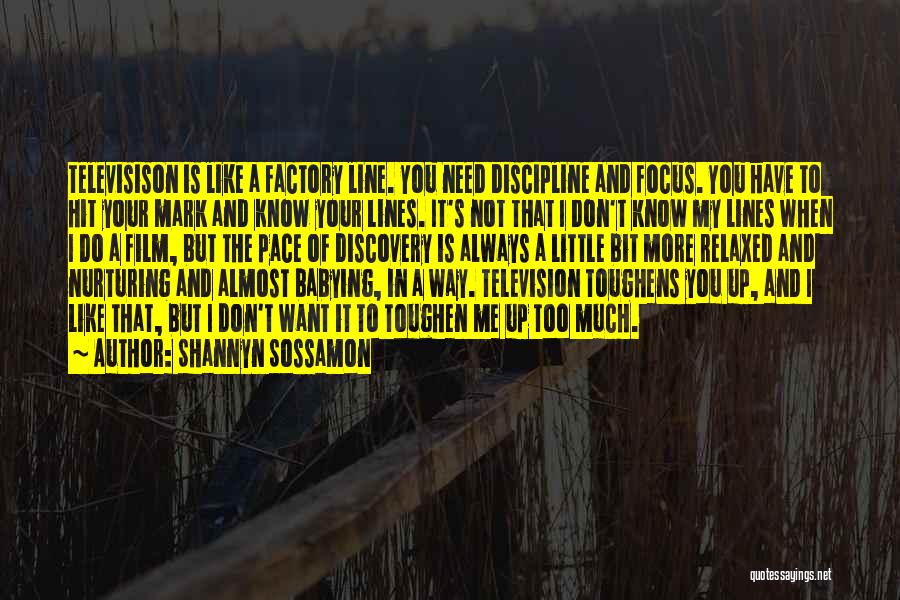 Shannyn Sossamon Quotes: Televisison Is Like A Factory Line. You Need Discipline And Focus. You Have To Hit Your Mark And Know Your