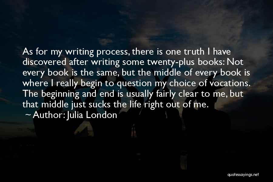 Julia London Quotes: As For My Writing Process, There Is One Truth I Have Discovered After Writing Some Twenty-plus Books: Not Every Book