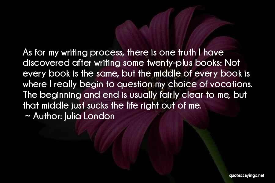 Julia London Quotes: As For My Writing Process, There Is One Truth I Have Discovered After Writing Some Twenty-plus Books: Not Every Book