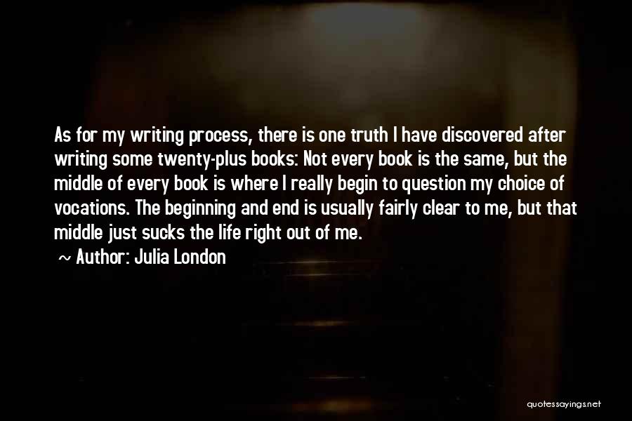 Julia London Quotes: As For My Writing Process, There Is One Truth I Have Discovered After Writing Some Twenty-plus Books: Not Every Book