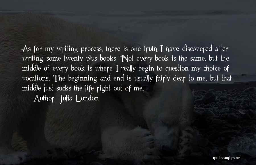 Julia London Quotes: As For My Writing Process, There Is One Truth I Have Discovered After Writing Some Twenty-plus Books: Not Every Book