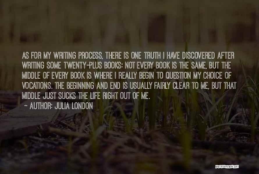 Julia London Quotes: As For My Writing Process, There Is One Truth I Have Discovered After Writing Some Twenty-plus Books: Not Every Book