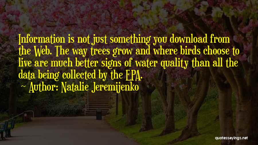 Natalie Jeremijenko Quotes: Information Is Not Just Something You Download From The Web. The Way Trees Grow And Where Birds Choose To Live