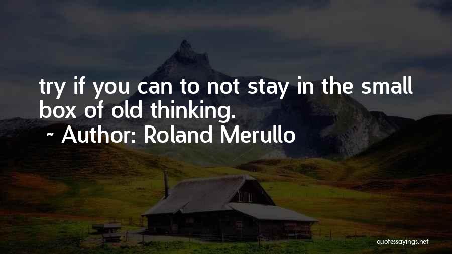 Roland Merullo Quotes: Try If You Can To Not Stay In The Small Box Of Old Thinking.