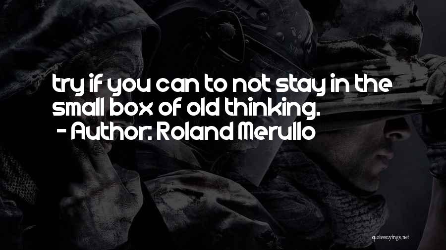 Roland Merullo Quotes: Try If You Can To Not Stay In The Small Box Of Old Thinking.