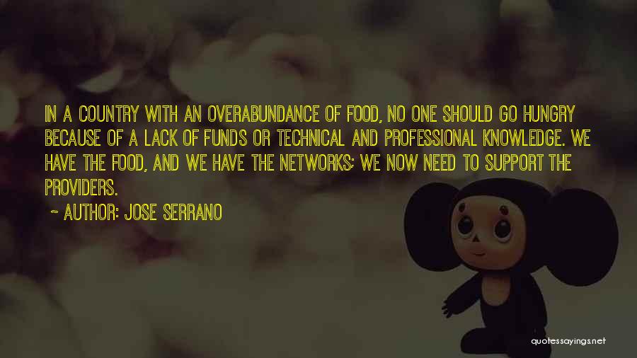 Jose Serrano Quotes: In A Country With An Overabundance Of Food, No One Should Go Hungry Because Of A Lack Of Funds Or