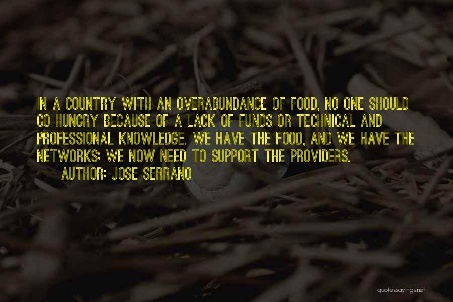 Jose Serrano Quotes: In A Country With An Overabundance Of Food, No One Should Go Hungry Because Of A Lack Of Funds Or