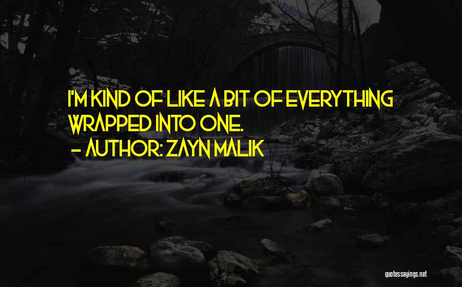 Zayn Malik Quotes: I'm Kind Of Like A Bit Of Everything Wrapped Into One.