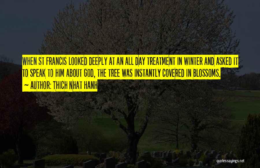 Thich Nhat Hanh Quotes: When St Francis Looked Deeply At An All Day Treatment In Winter And Asked It To Speak To Him About