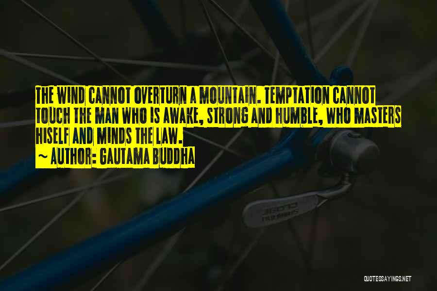 Gautama Buddha Quotes: The Wind Cannot Overturn A Mountain. Temptation Cannot Touch The Man Who Is Awake, Strong And Humble, Who Masters Hiself