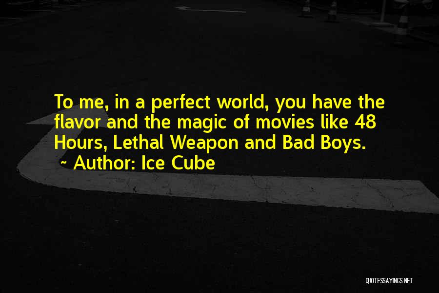 Ice Cube Quotes: To Me, In A Perfect World, You Have The Flavor And The Magic Of Movies Like 48 Hours, Lethal Weapon