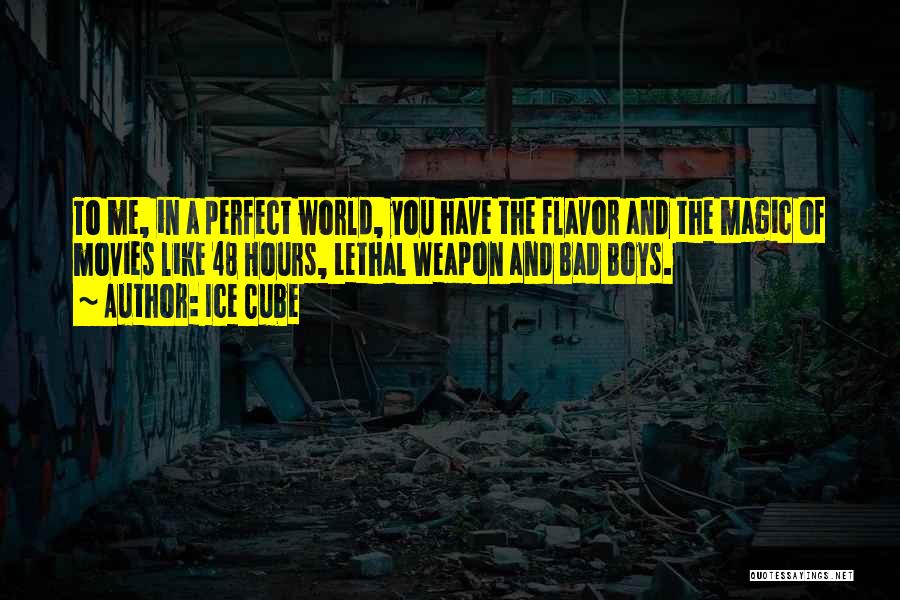 Ice Cube Quotes: To Me, In A Perfect World, You Have The Flavor And The Magic Of Movies Like 48 Hours, Lethal Weapon