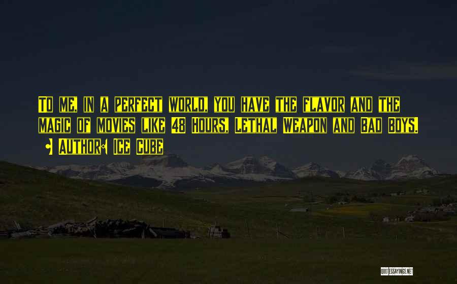 Ice Cube Quotes: To Me, In A Perfect World, You Have The Flavor And The Magic Of Movies Like 48 Hours, Lethal Weapon